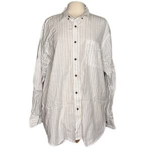 Walls White Neutral Blue Western Pin Stipe Casual Button Down Very Nice C9
